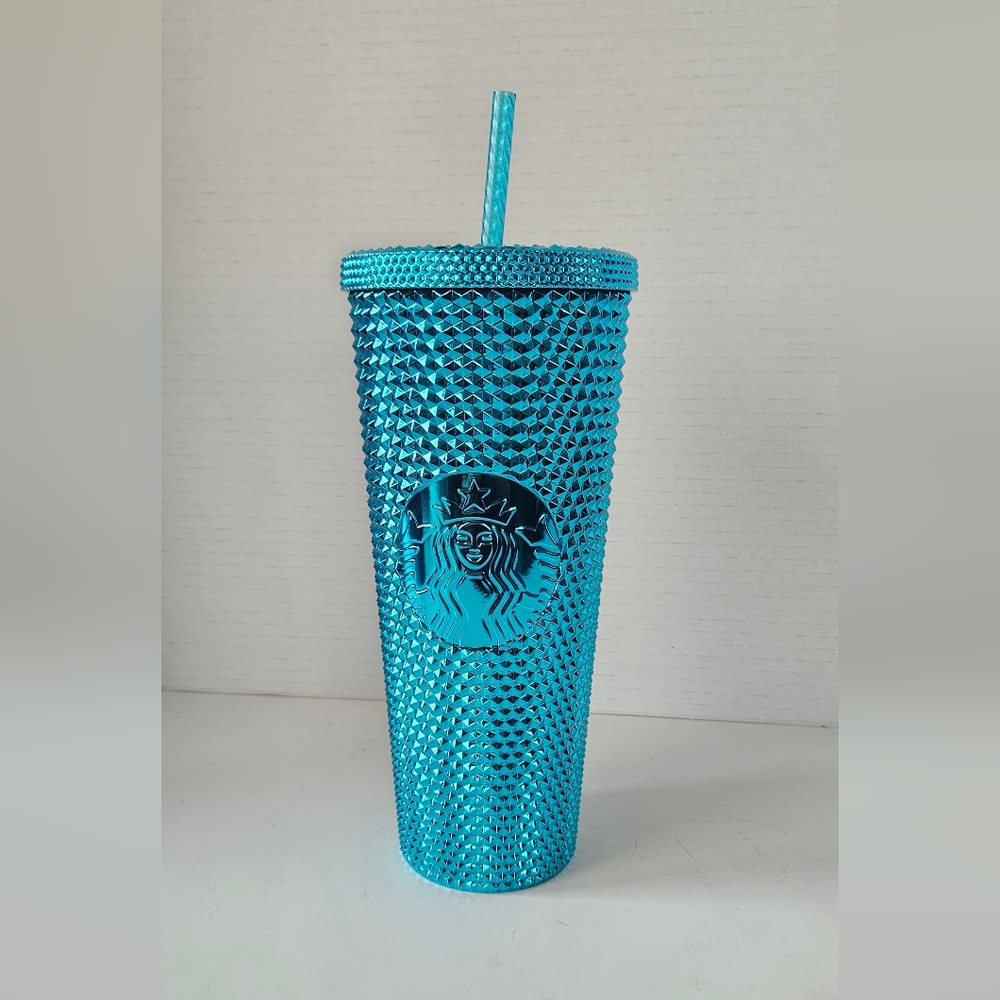 Starbucks‎ 2023 Teal Blue Chrome Studded Venti Tumbler